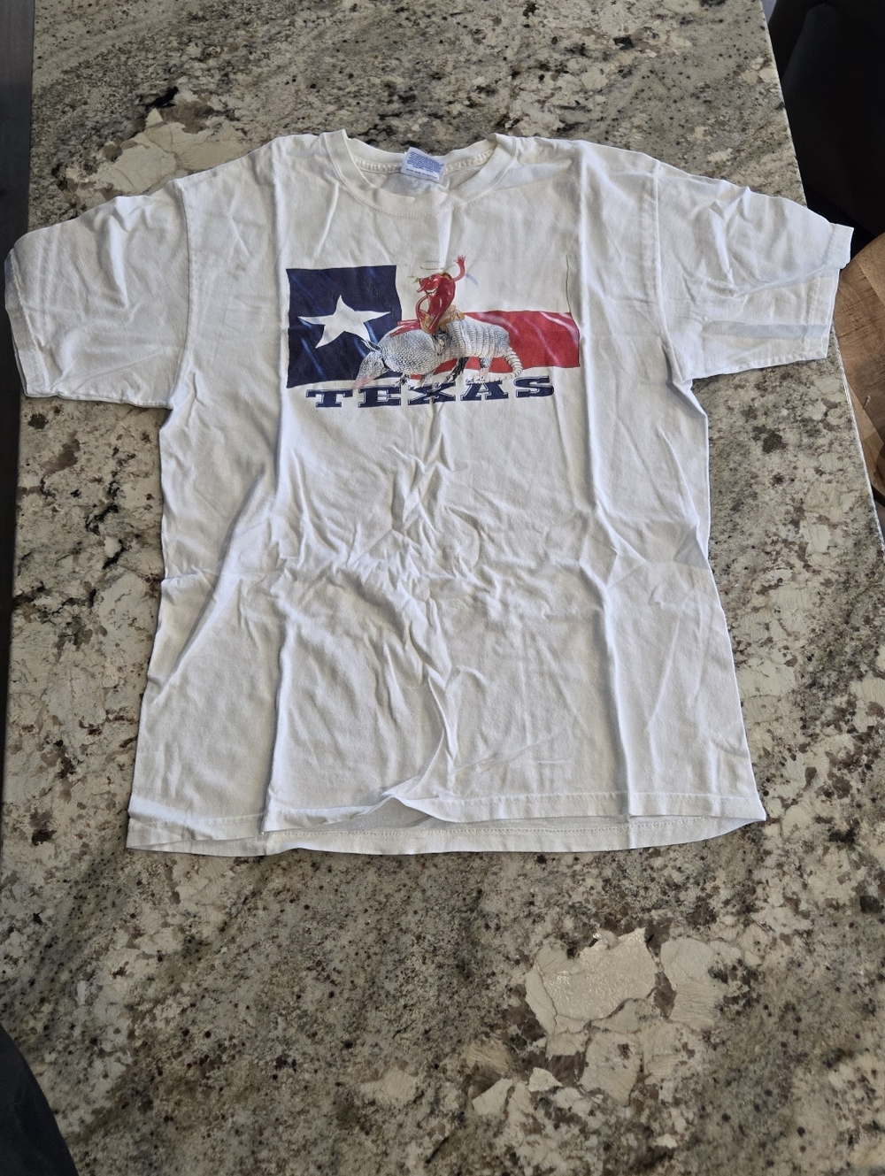 Hanes White Texas Flag Rodeo Graphic Tee